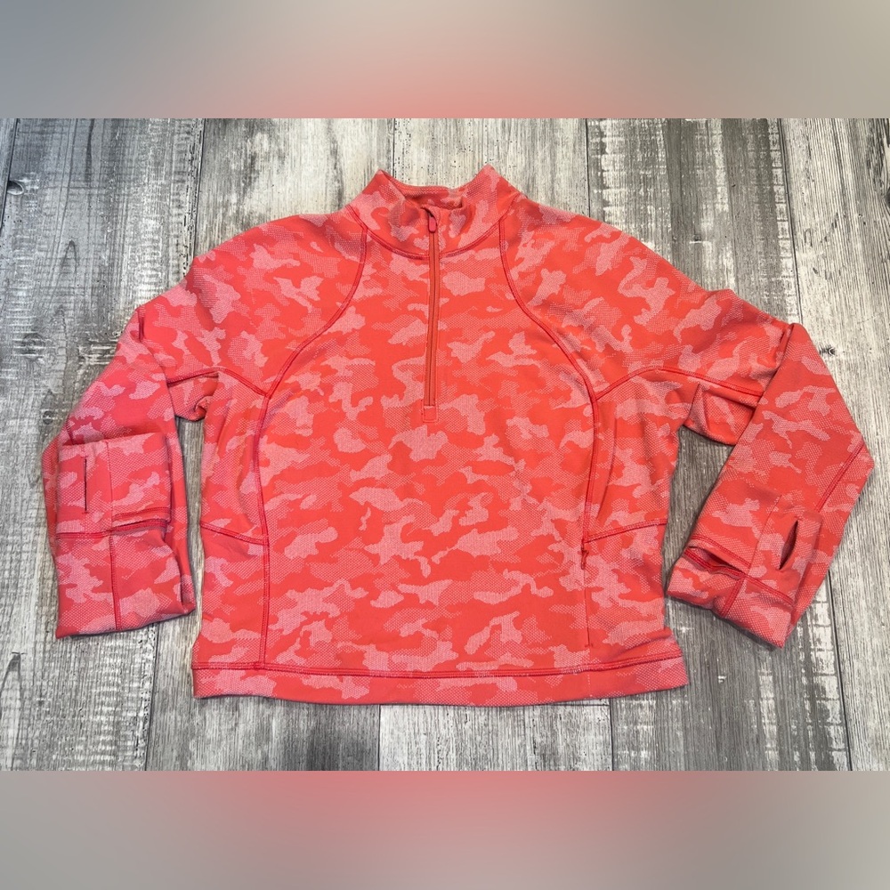 Lululemon Its Rulu Run Camo Cropped Half-Zip Size 12
